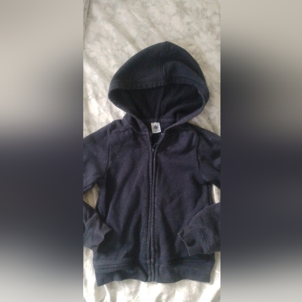 Kids Navy Blue Hooded Jacket